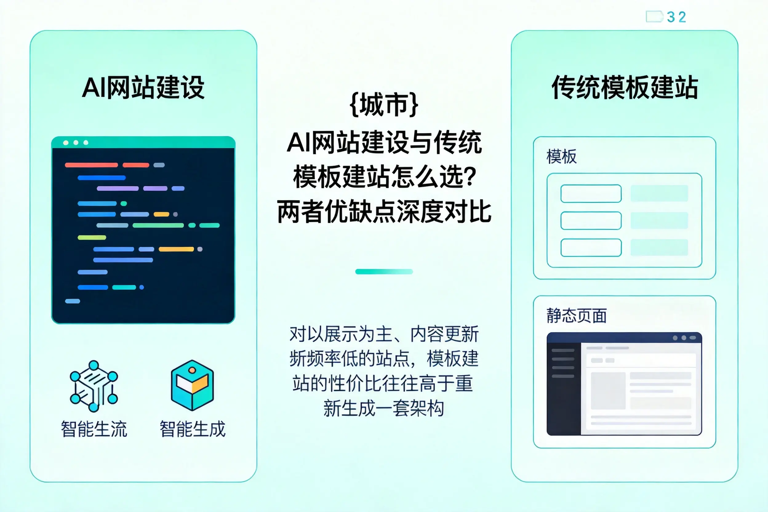 潮州AI网站建设与传统模板建站怎么选？两者优缺点深度对比