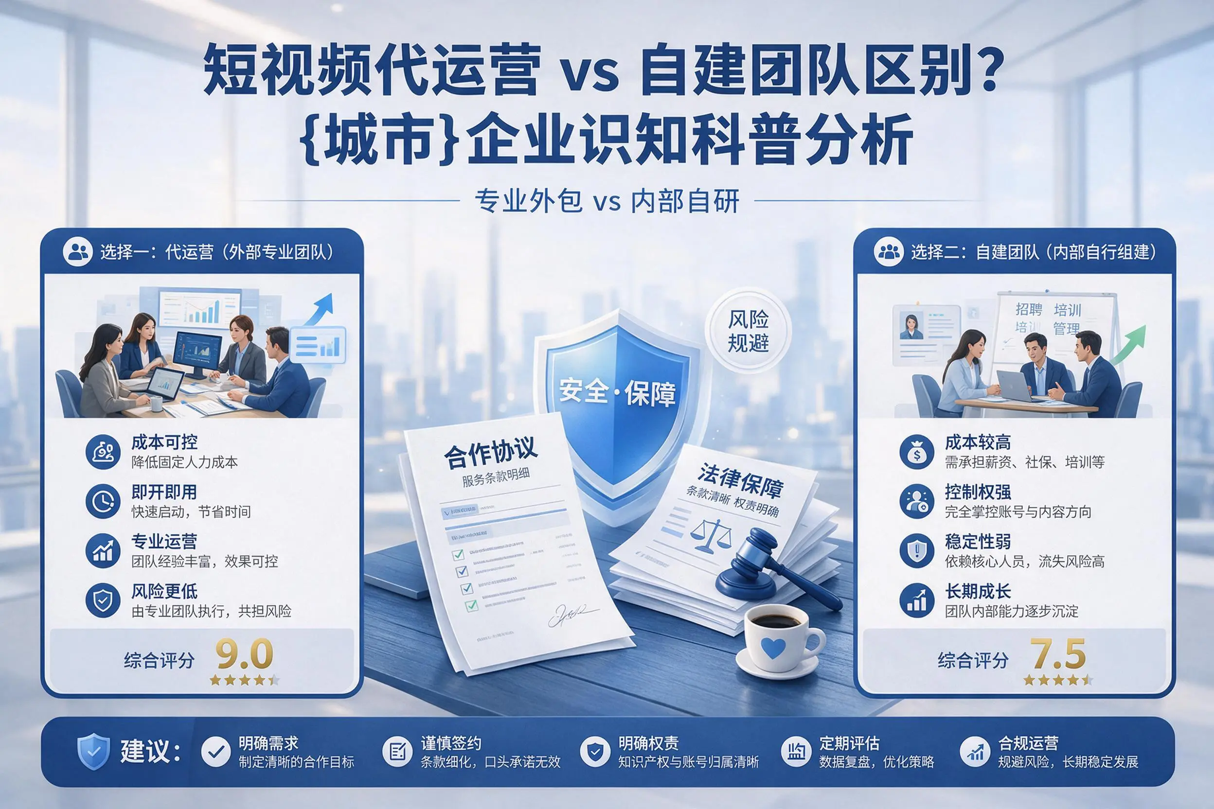 短视频代运营与自建团队区别？潮州企业认知科普分析